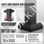 Laiptų turėklai 2-3 pakopoms, 95 x 8,4 x 98,5 cm juodos spalvos - Image 3