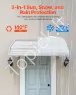 Langų ir durų stogelis 101,6 x 106,6 x 51 cm - Image 2