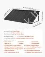 Langų ir durų stogelis 203 x 91 x 61 cm - Image 7