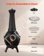 Lauko ugniakuras-krosnelė, 43 x 42 x 112 cm - Image 2