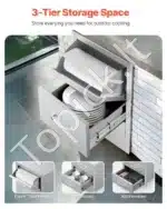 Lauko virtuvės stalčiai su vėdinimo panele, 42 x 52 x 73,6 cm - Image 2