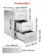 Lauko virtuvės stalčiai su vėdinimo panele, 42 x 52 x 73,6 cm - Image 6