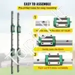 Linijiniai Kreipikliai 1700 mm – Visas Komplektas CNC Staklėms 2 vnt - Image 5