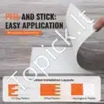 Lipnios vinilinės grindų plytelės, 36 vnt., vintažinio medžio rašto - Image 4