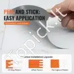 Lipnios vinilinės grindų plytelės, 50 vnt., balto marmuro raštas - Image 4