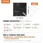 Lipnios vinilinės grindų plytelės, 50 vnt., juodo marmuro raštas - Image 6