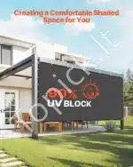 Markizė / apsauginis tinklas nuo saulės 244 x 366 cm juodos spalvos - Image 2