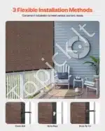 Markizė / apsauginis tinklas nuo saulės 244 x 366 cm rudos spalvos - Image 5