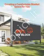 Markizė / apsauginis tinklas nuo saulės 305 x 366 cm juodos spalvos - Image 2