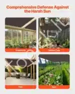 Markizė / apsauginis tinklas nuo saulės 305 x 366 cm rudos spalvos - Image 6