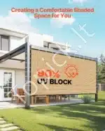 Markizė / apsauginis tinklas nuo saulės 366 x 610 cm šviesiai rudas - Image 2