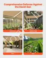 Markizė / apsauginis tinklas nuo saulės 366 x 610 cm šviesiai rudas - Image 6