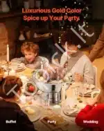 Marmitų komplektas, 4 vnt., 4,7 L, auksinė spalva - Image 2