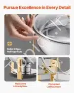 Marmitų komplektas, 4 vnt., 4,7 L, auksinė spalva - Image 4