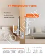 Mechaninis durų užraktas su klaviatūra, 35-65 mm, sidabrinės spalvos - Image 3