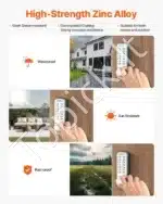 Mechaninis durų užraktas su klaviatūra, 35-65 mm, sidabrinės spalvos - Image 6