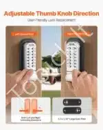 Mechaninis durų užraktas su klaviatūra, 35-65 mm - Image 4