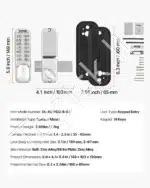 Mechaninis durų užraktas su klaviatūra, 35-65 mm - Image 7