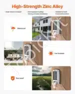 Mechaninis durų užraktas su klaviatūra ir rankena, 35-65 mm - Image 6