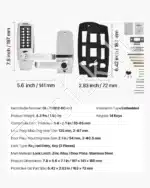 Mechaninis durų užraktas su klaviatūra ir rankena, 35-65 mm - Image 7