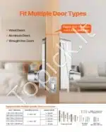 Mechaninis durų užraktas su klaviatūra ir rankena, 35-65 mm - Image 3