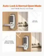 Mechaninis durų užraktas su klaviatūra ir rankena, 35-65 mm - Image 5