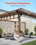 Medinių stulpų bazė / atrama, 10 vnt. / 139.5x141.5 mm - Image 2