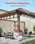 Medinių stulpų bazė / atrama, 10 vnt. / 89.6x90.5 mm - Image 2