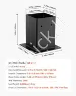 Medinių stulpų bazė / atrama, 4 vnt. / 142x142 mm - Image 7