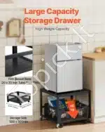 Mini šaldytuvo stovas su ratukais, juodas, 90 kg - Image 3