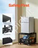 Mini šaldytuvo stovas su ratukais, juodas, 90 kg - Image 5