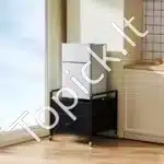 Mini šaldytuvo stovas su stalčiais, juodas - Image 8