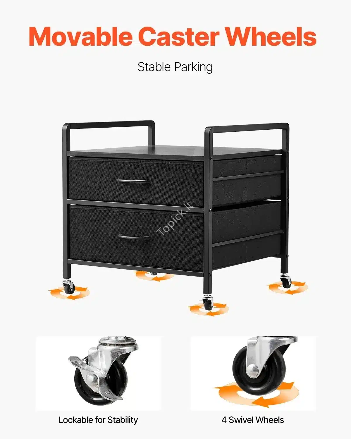 Mini šaldytuvo stovas su stalčiais, juodas topick (5) Mini šaldytuvo stovas su stalčiais, juodas - Image 4