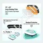 Mini terminis presas, 770 W / 30.5x25.4 cm, šviesiai žalias - Image 5