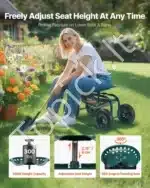 Mobili sodo kėdė-vežimėlis su įrankių krepšiu, iki 150 kg - Image 2