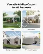 Mobilus automobilio tentas su sienelėmis (balta) 365 × 609 × 302 cm - Image 3