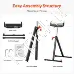 Mobilus ir tvirtas stalo pjūklų atraminis stovas – 113 kg talpa, reguliuojamas aukštis 68–109 cm - Image 4