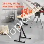 Mobilus ir tvirtas stalo pjūklų atraminis stovas – 113 kg talpa, reguliuojamas aukštis 68–109 cm - Image 8