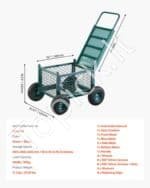 Mobilus sodo vežimėlis-sėdynė su ratukais, 180 kg - Image 7