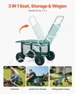 Mobilus sodo vežimėlis-sėdynė su ratukais, 180 kg - Image 6