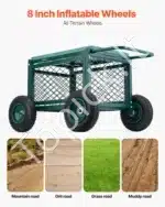 Mobilus sodo vežimėlis-sėdynė su ratukais, 180 kg - Image 2