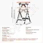 Mobilus stalo pjūklų atraminis stovas – 84–127 cm aukščio, 200 kg talpa, sulankstomas - Image 3