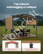 Moderni metalinė 3 × 3 m pergola su slidžiu stogu - Image 4