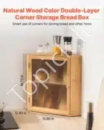 Natūralios spalvos dviejų lygių kampinė duonos dėžė - Image 2