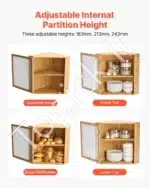 Natūralios spalvos dviejų lygių kampinė duonos dėžė - Image 3