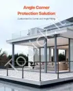 Nerūdijančio plieno trosų turėklai, laiptų turėklų stulpas, juodas (106,7 x 5 x 2,5 cm) - Image 2