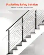 Nerūdijančio plieno trosų turėklai, laiptų turėklų stulpas, sidabras (106,7 x 5 x 2,5 cm, 1067 x 50 x 25 mm) - Image 2