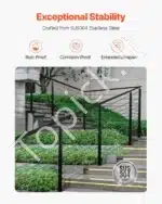 Nerūdijančio plieno trosų turėklai, laiptų turėklų stulpas, sidabras (106,7 x 5 x 2,5 cm, 1067 x 50 x 25 mm) - Image 3