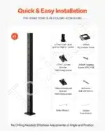 Nerūdijančio plieno trosų turėklai, laiptų turėklų stulpas, sidabras (106,7 x 5 x 2,5 cm, 1067 x 50 x 25 mm) - Image 6