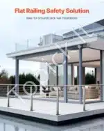 Nerūdijančio plieno trosų turėklai, turėklų stulpas, laiptų turėklai, balkono turėklai (1067 x 50,8 x 50,8 mm) - Image 2